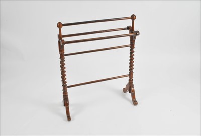 Lot 318 - A Victorian mahogany barley twist towel rail