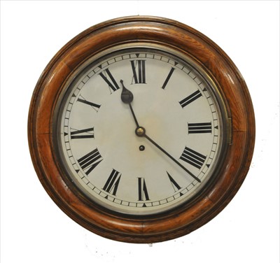 Lot 285 - An early 20th century oak cased wall clock