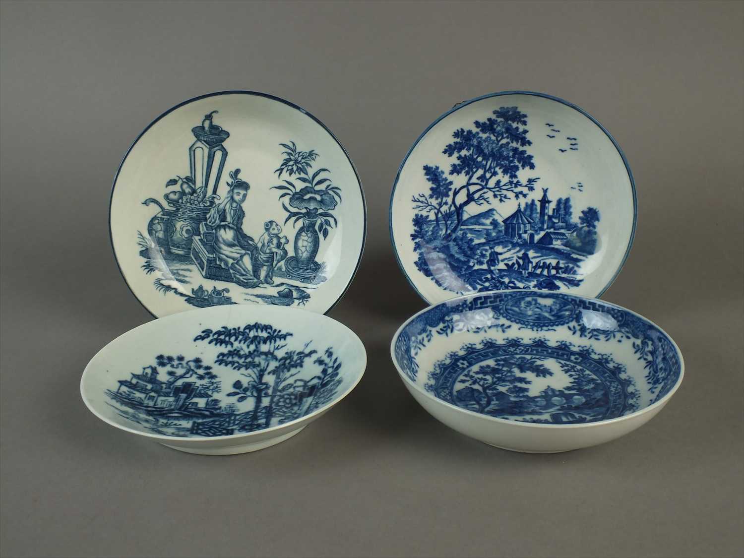 Lot 465 - Group of Worcester saucers, circa 1760-85