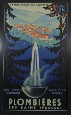 Lot 89 - French Travel Poster 'Plombieres Les Bains'