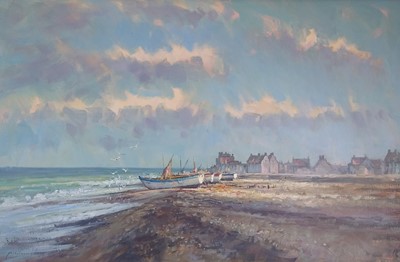 Lot 102 - Andrew King ROI (British 20th-21st Century), Morning Light Aldeburgh Beach