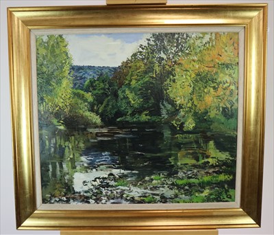 Lot 311 - Francis St Clair Miller (British Contemporary), River Wye at Bredwardine