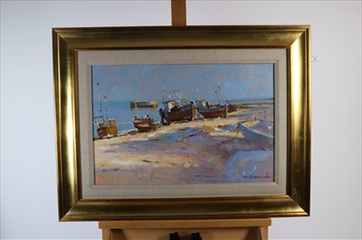 Lot 90 - Matthew Alexander (British 20th-21st Century), Fishing Boats at Hastings