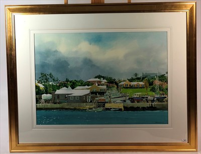 Lot 366 - David Coolidge AWS (American 20th-21st Century), Pleasure Boats Moored on the River