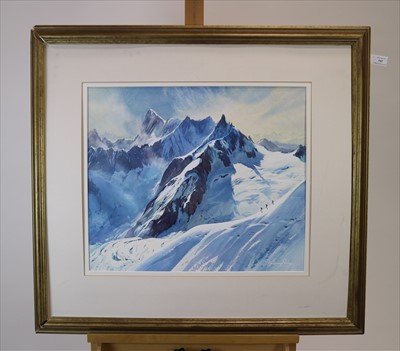 Lot 147 - Vivienne Pooley (British Northern School), Grandes Jurasses from Aiguille du Midi, France