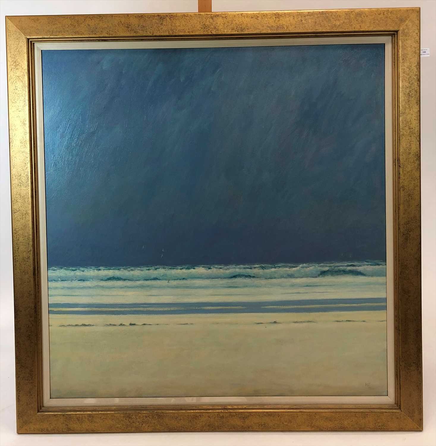 Lot 100 - Robert Jones (British Contemporary), Gulls over a Winter Beach