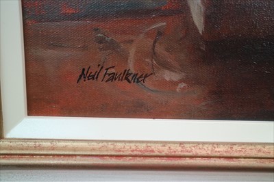 Lot 17 - Neil Faulkner RSMA (British 20th-21st Century), Geraniums in Afternoon Light