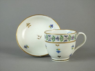Lot 315 - Caughley toy coffee cup and saucer, circa 1785-90