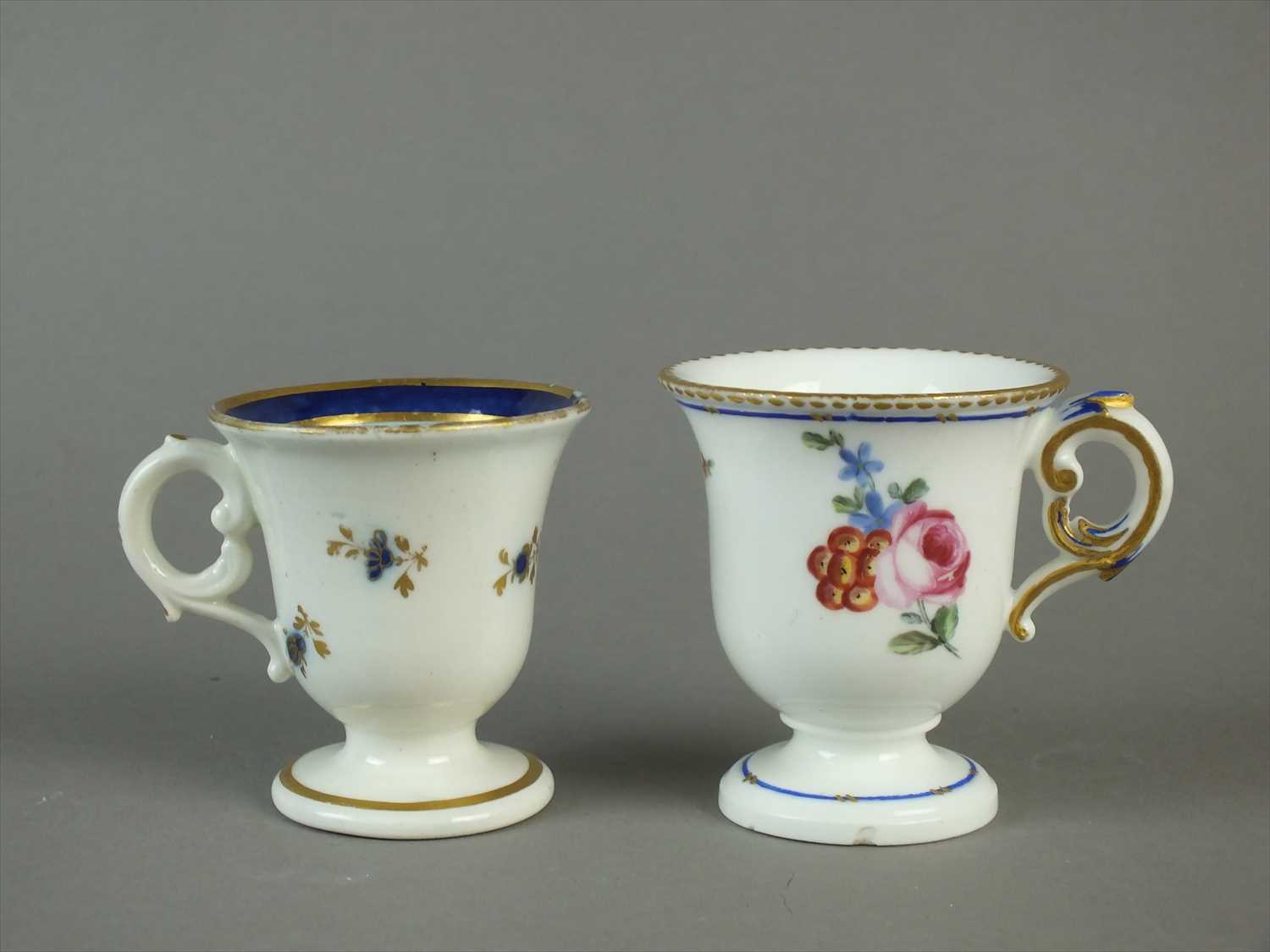 Lot 317 - Two Caughley and French egg cups