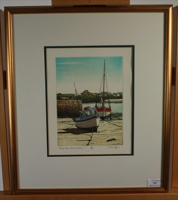 Lot 127 - Mark Spain (British 20th-21st Century), Megavissey Harbour and Isle of Wight