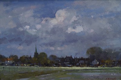 Lot 109 - Matthew Alexander (British 20th-21st Century), Wingham from the Fields