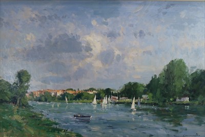 Lot 91 - James Longueville PS PBSA (British Northern School), Summer Sails in Chester