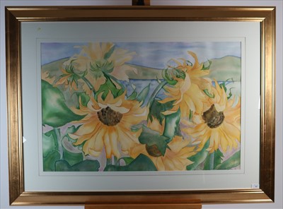 Lot 326 - Kimberlee Clark (British Contemporary), Sunflowers