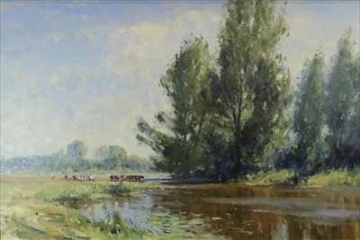 Lot 215 - James Longueville PS PBSA (British Northern School), Summer on the Neme, Near Oundle