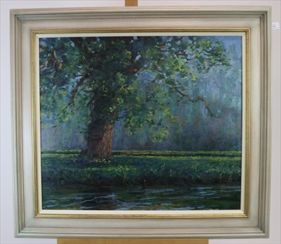 Lot 330 - Bob Brown NEAC (British Contemporary), Oak Tree by the Water