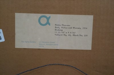 Lot 23 - Pablo Picasso (Spanish 20th Century, 1881-1973), Femme Torero II, Vollard Suite