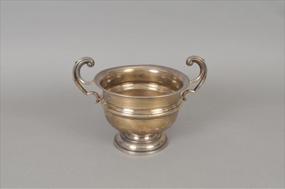 Lot 35 - A two handled silver trophy cup