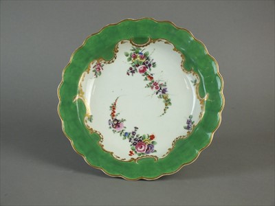 Lot 218 - Worcester 'Marchioness of Huntly' plate, circa 1770-75