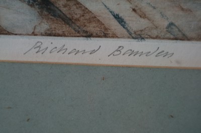 Lot 32 - Richard Bawden RWS NEAC RE (British 20th Century), Roses and Lilac Still Life