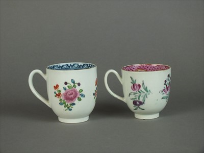 Lot 319 - A Caughley coffee cup and a Worcester coffee cup, circa 1760s-80s