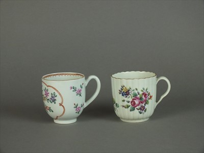 Lot 500 - Two Worcester coffee cups, circa 1760-70