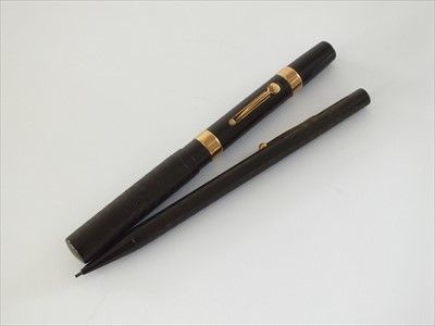 Lot 48 - A Waterman's black 'Ideal' fountain pen