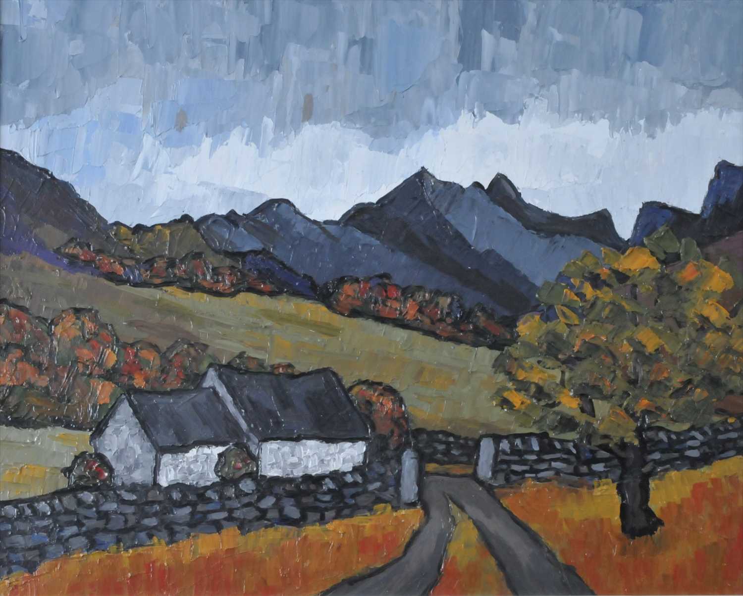 Lot 20 - David Barnes (Contemporary, Welsh School), Storm over the Nantlle Ridge