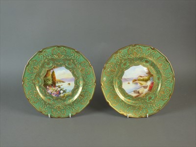 Lot 524 - Pair of Royal Doulton cabinet plates by J. Price