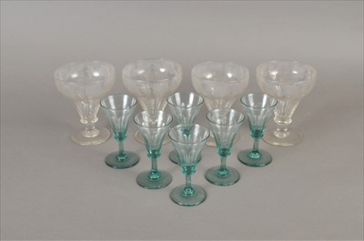 Lot 118 - Six George III 'Syllabub' glasses and eight further glasses