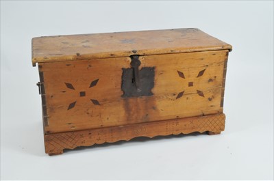 Lot 368 - A rustic 19th century vernacular welsh pine coffer