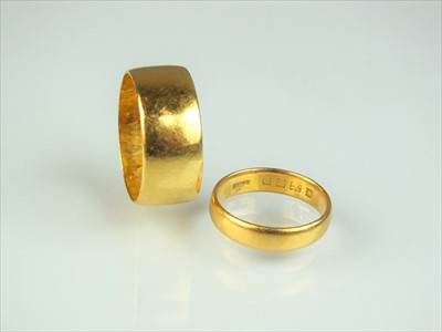 Lot 53 - Two 22ct gold wedding bands