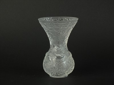 Lot 570 - Lalique Crystal 'Arabesque' vase