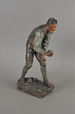 Lot 172 - Austrian pottery figure of 'The Bowler'