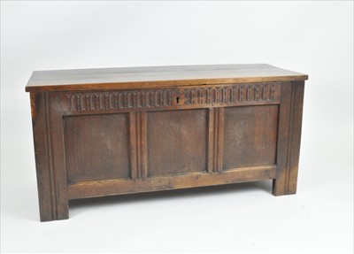 Lot 602 - An 18th century and later country oak coffer