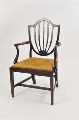 Lot 383 - A George III mahogany elbow chair