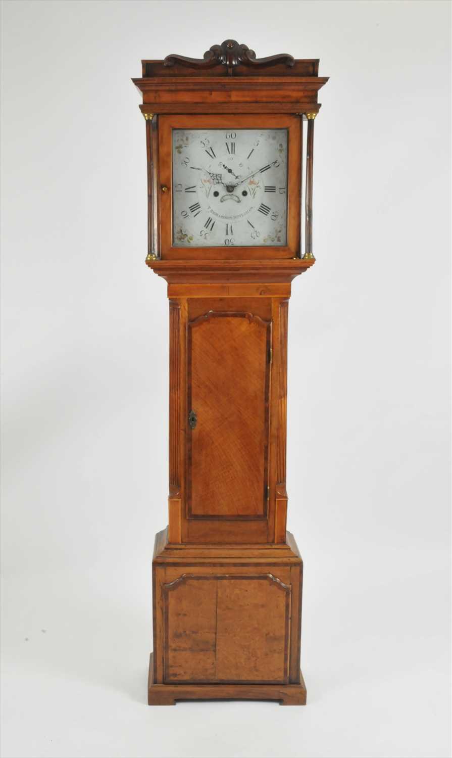 Lot 292 - A George III oak and fruitwood case 8 day longcase clock