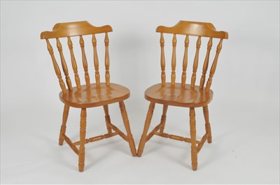 Lot 420 - A set of six reproduction ash dining chairs