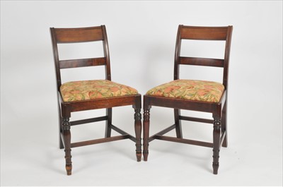 Lot 423 - A set of six Victorian mahogany dining chairs