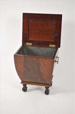 Lot 726 - A 19th century mahogany cellarette or coal compendium