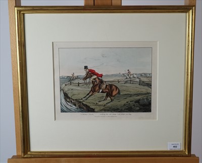 Lot 402 - Three comical hunting prints