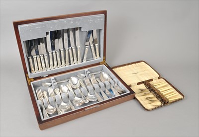 Lot 354 - A part cased canteen of EPNS cutlery