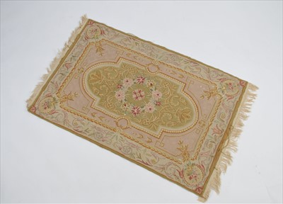Lot 450 - A small Aubusson embroidered rug/wall hanging