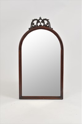 Lot 412 - A 19th century mahogany arch framed wall mirror