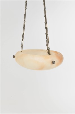 Lot 295 - An Art Deco white alabaster ceiling light