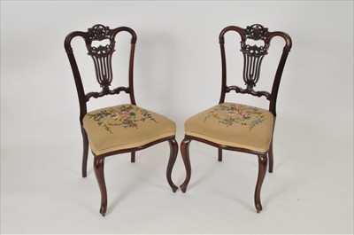 Lot 408 - A pair of mahogany dining chairs
