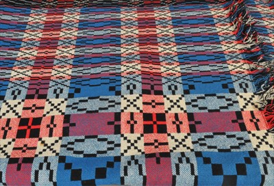 Lot 201 - A Welsh wool woven blanket