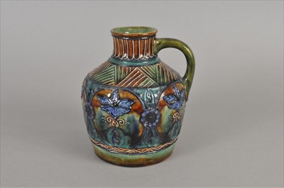 Lot 178 - Continental majolica stoneware jug, late 19th century