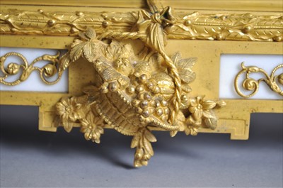 Lot 686 - A 19th century French ormolu and white marble mantle clock