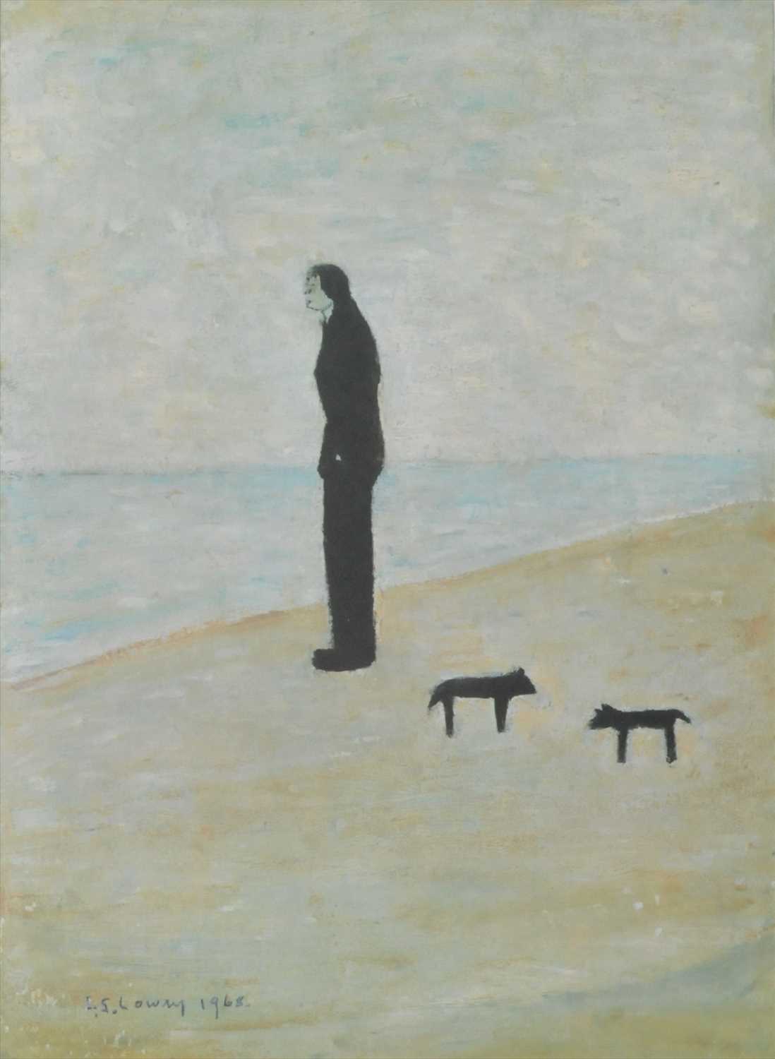 Lot 19 - L.S. Lowry (British Northern School, 1887-1976), Man Looking out to Sea