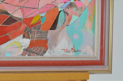 Lot 5 - John Chein (British 20th Century), Two Women in Abstract Expressionist Style